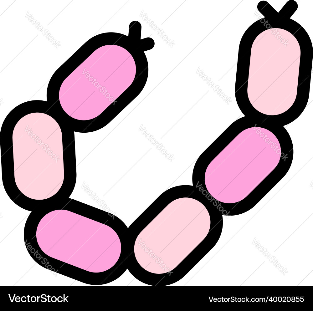 Huhn Wurst Ikone Farbe Umriss Huhn Wurst Ikone Farbe Umriss vektorbild