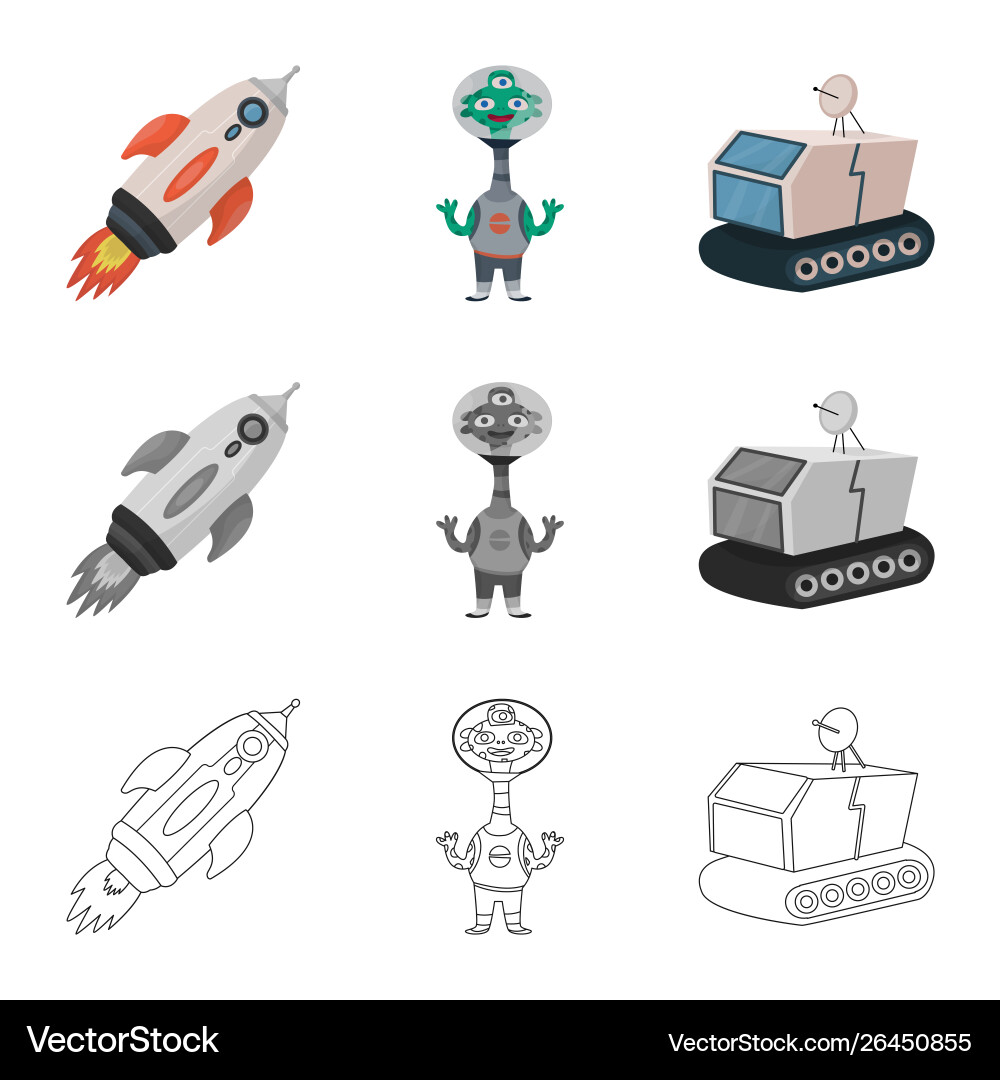 Isolated object astronomy and technology symbol vector image