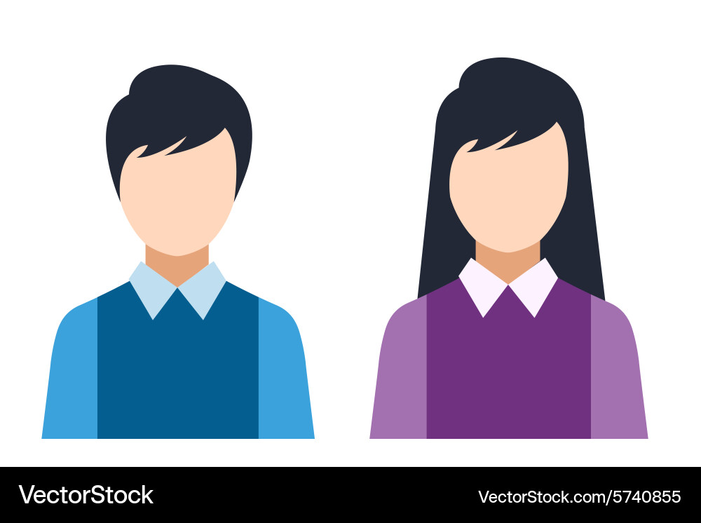 Man and Woman Silhouettes Royalty Free Vector Image