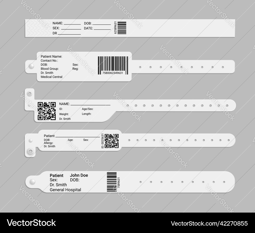 Medizinisches Krankenhaus Armband oder Armband Mockup Medizinisches Krankenhaus Armband oder Armband Mockup vektorbild