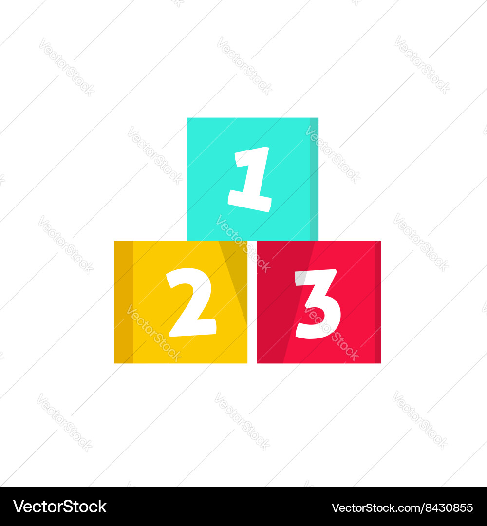 Numeric cubes building blocks vector image