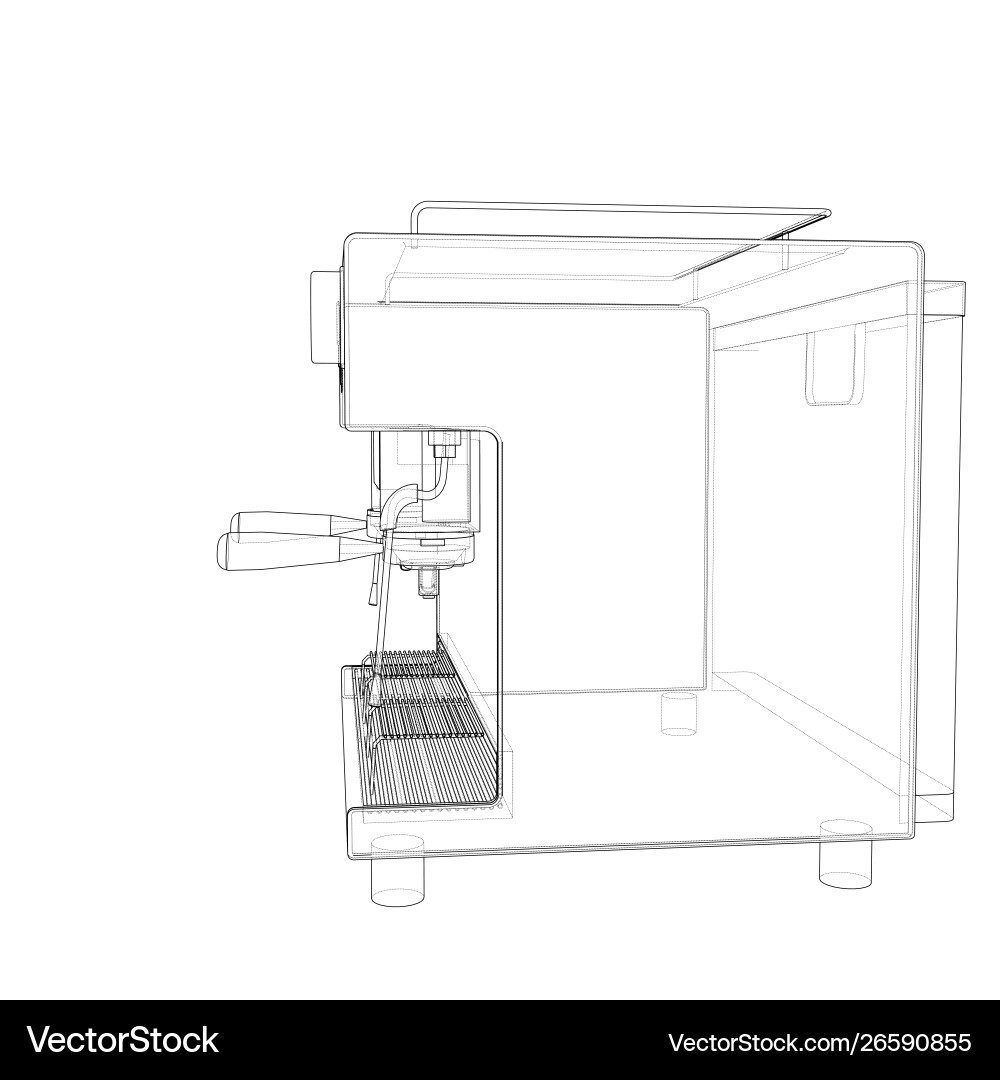 Outline coffee machine Royalty Free Vector Image