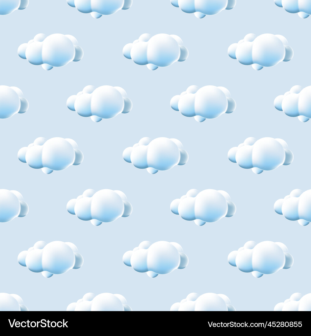 Seamless pattern with clouds cute Vector Image