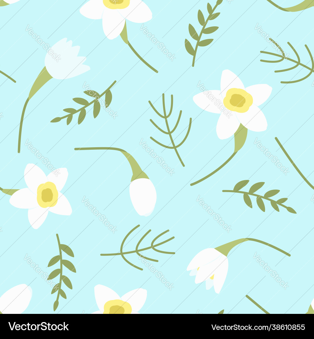 Seamless pattern with daffodils Vector Image