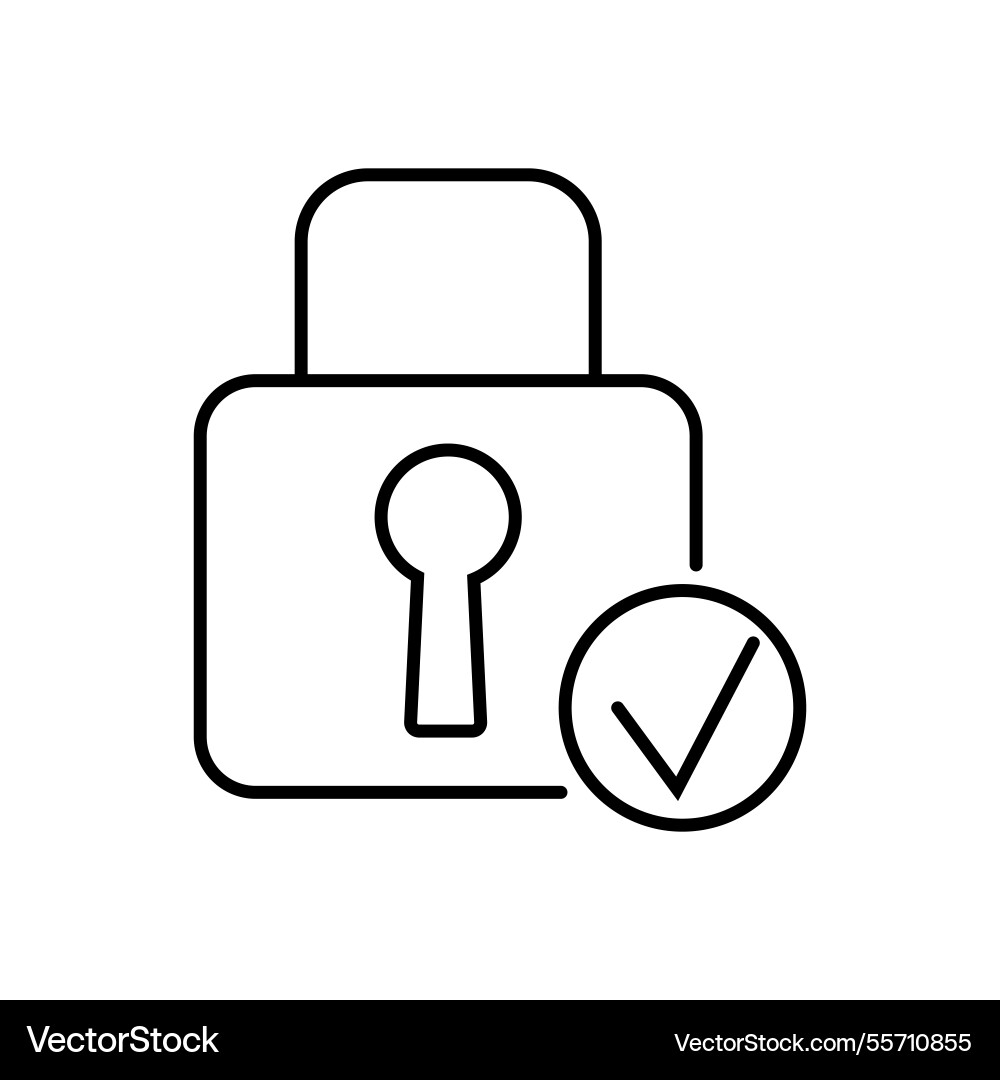 Secure symbol of a padlock with checkmark vector image