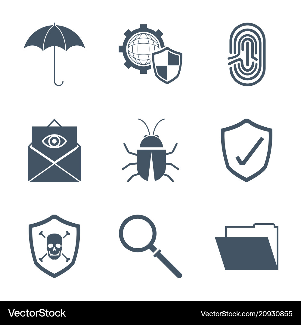 Set of security system symbols Set of security system symbols vector image