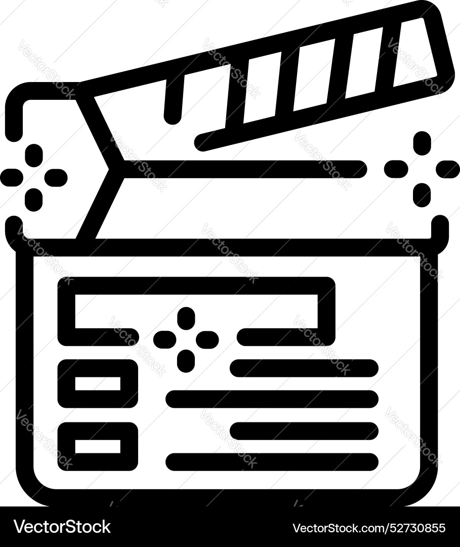 Simple movie clapperboard is snapping to signal Vector Image