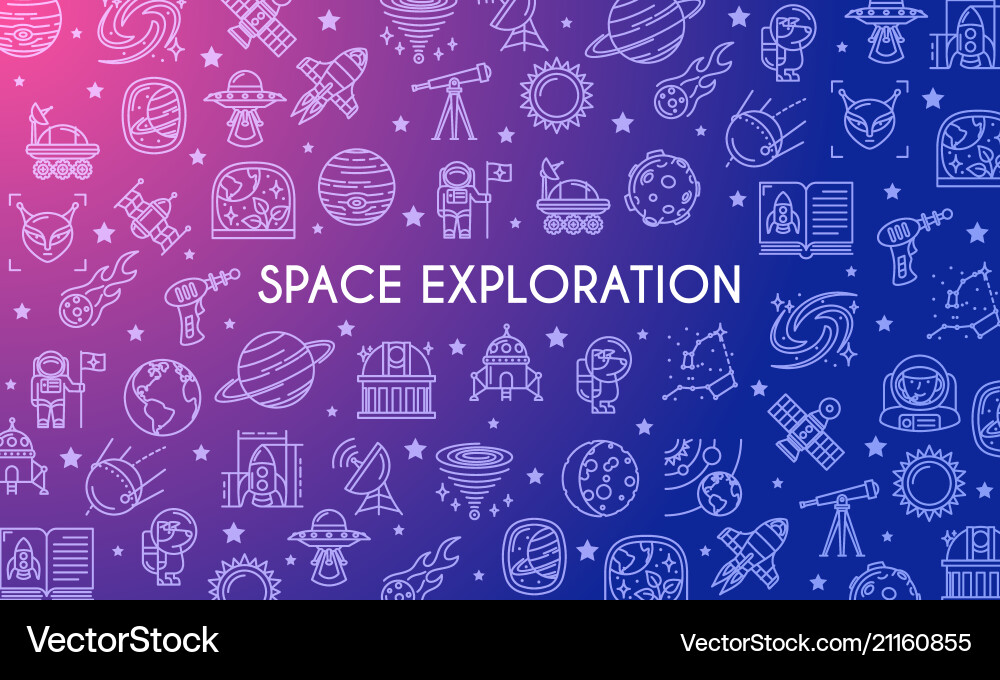 Space exploration banner Space exploration banner vector image