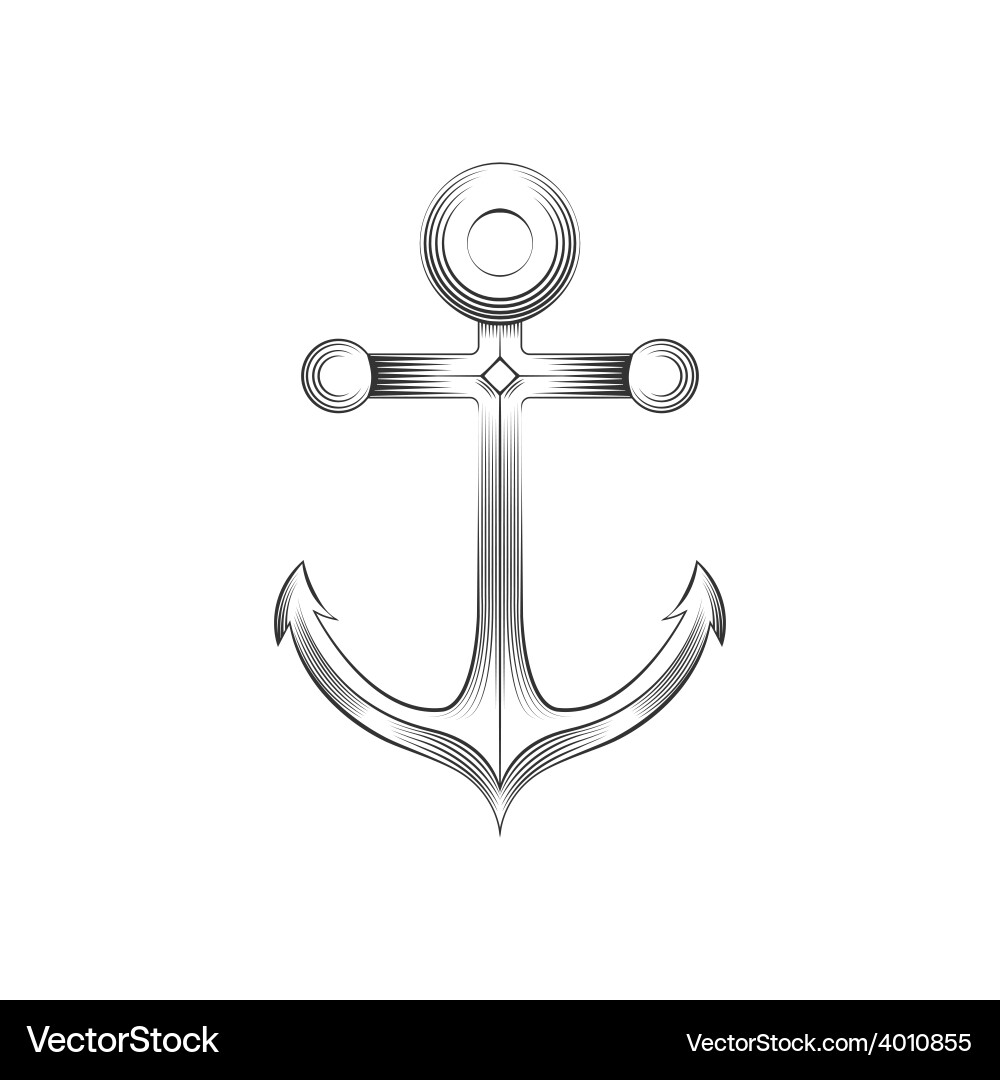 Vintage Anchor Logo Vector Image