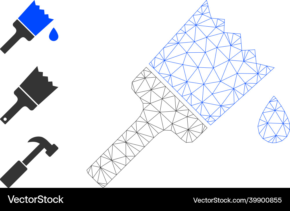 Web net wet painting icon and additional Web net wet painting icon and additional vector image
