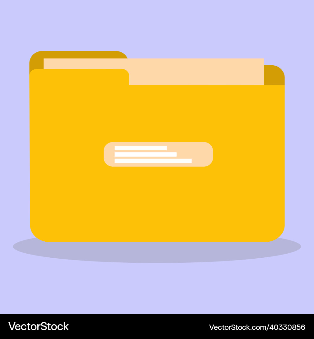 A yellow folder with documents front view A yellow folder with documents front view Vector Image