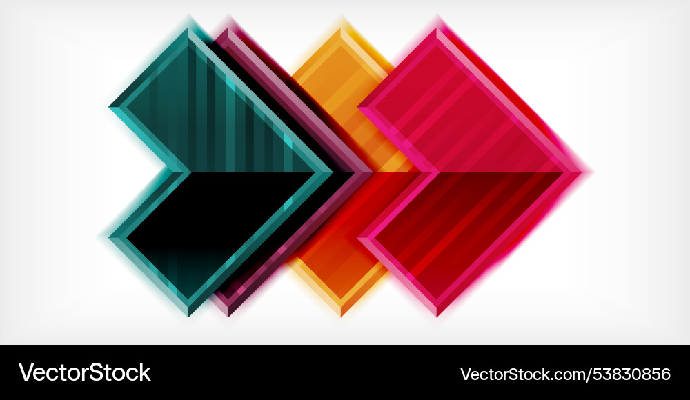 Arrow symbols created with 3d effects and line Vector Image