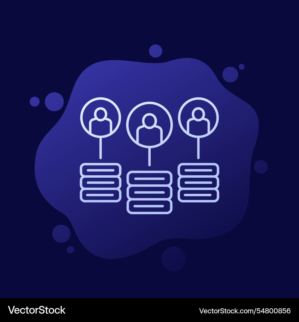 Cdn icon with users content delivery network Vector Image