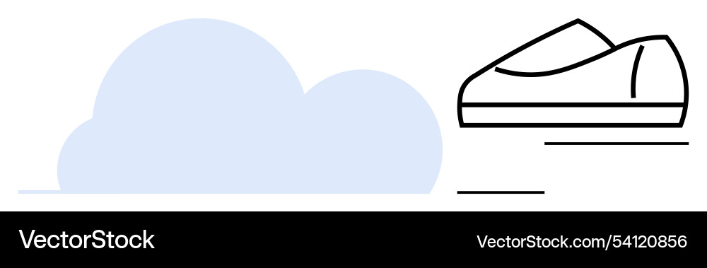 Cloud and running shoe symbolizing speed Vector Image