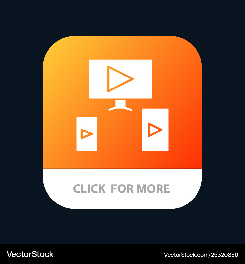 Computer video design mobile app button android Vector Image