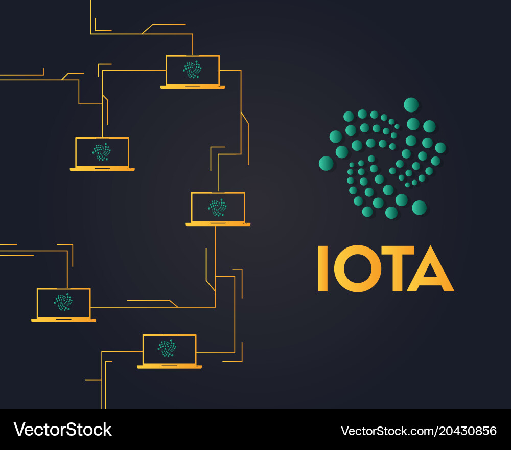 Cryptocurrency iota networking background style vector image