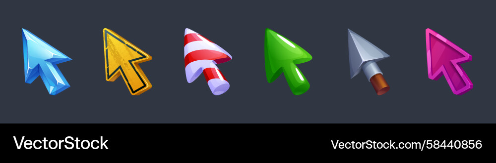Cute Crystal Arrow Pointer Cursor Vector Image