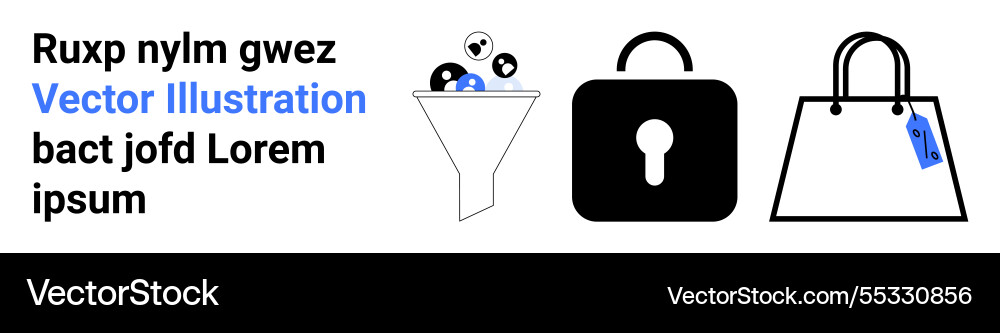 Data filtering security and shopping concept Data filtering security and shopping concept vector image