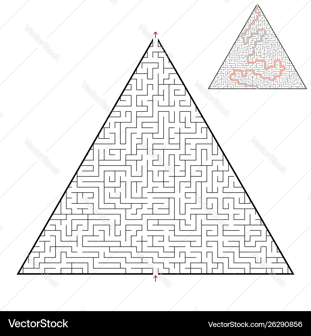 Difficult Triangular Maze Puzzle vector image