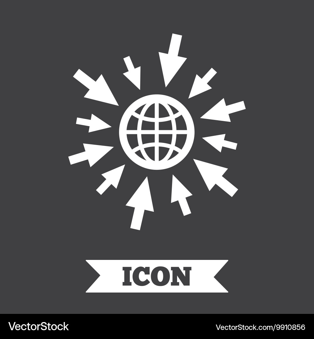 Go to web icon globe with mouse cursors vector image