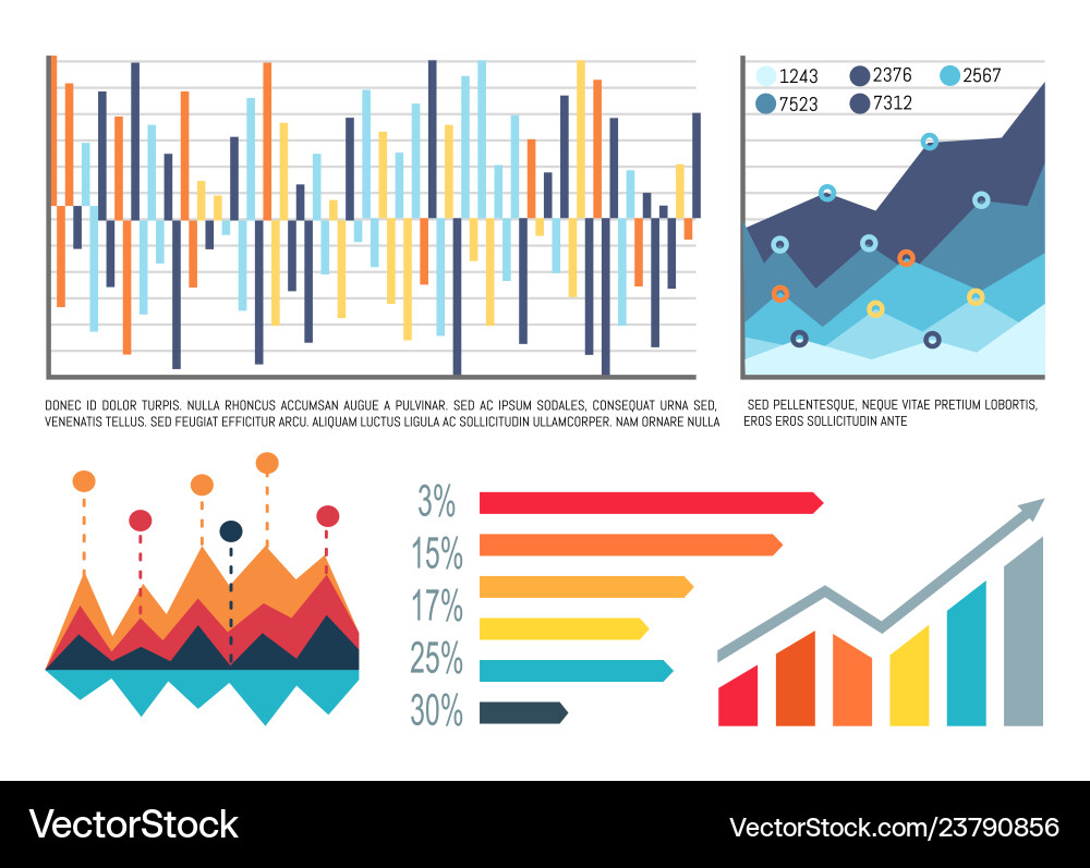 Infographic and text sample explanation data Infographic and text sample explanation data vector image