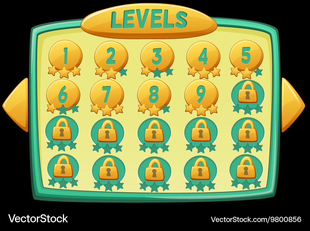 Level selection graphical user interface Vector Image