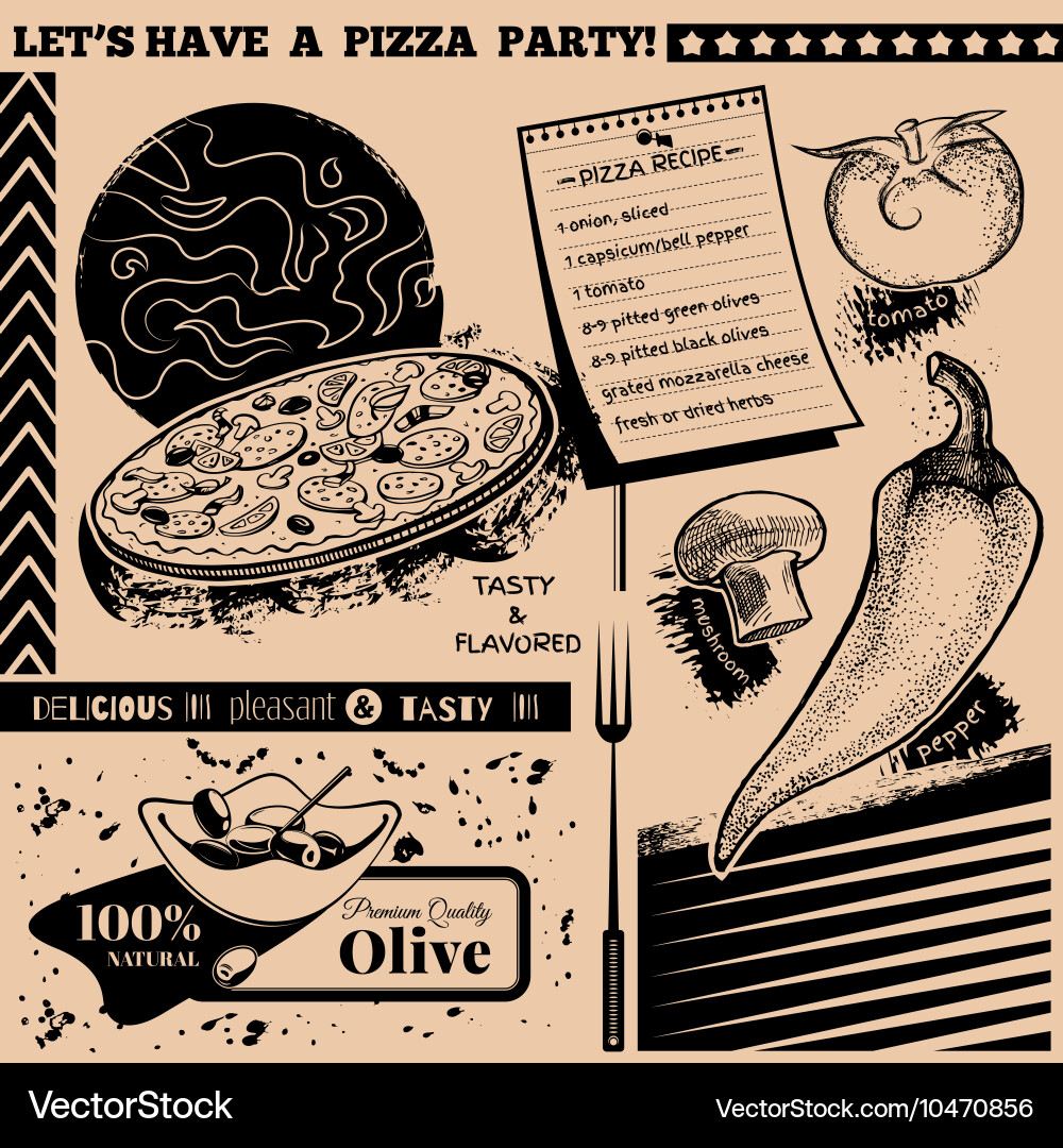 Menu pattern with fast food symbols Vector Image