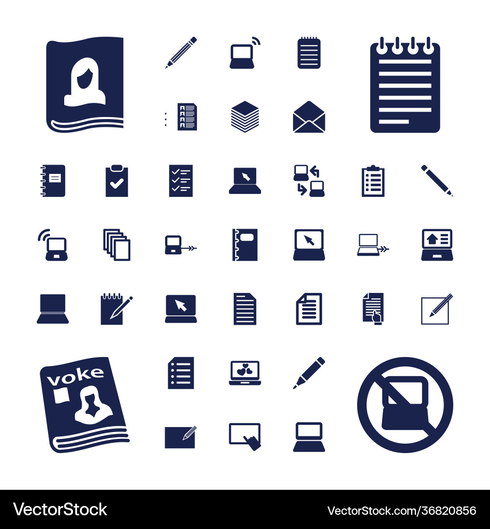 Notebook icons vector image
