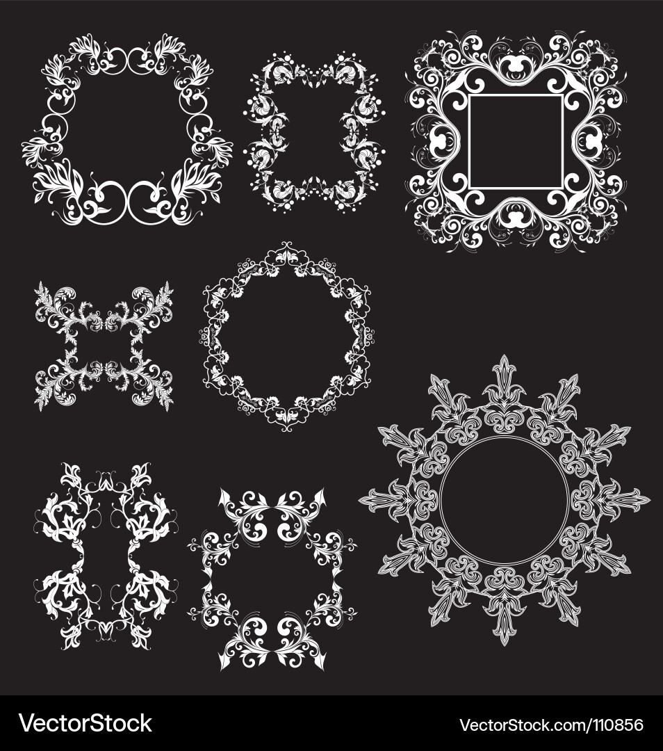 Ornate Floral Swirls Vector Image