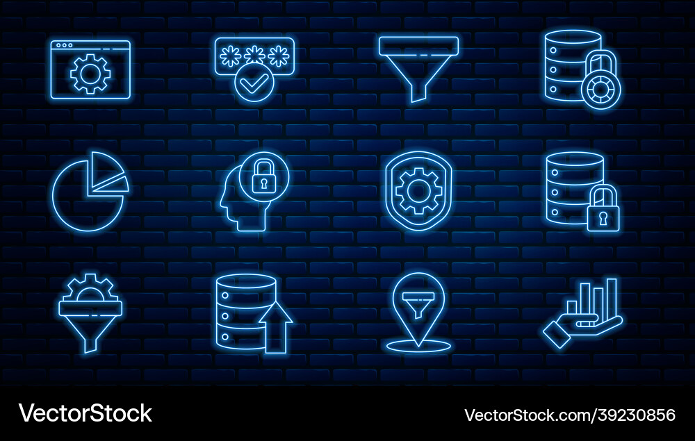 Set line pie chart infographic server security Set line pie chart infographic server security vector image