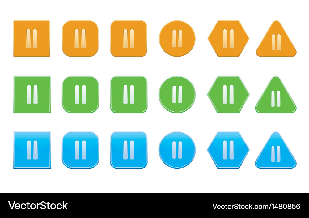 Set of pause icons Vector Image