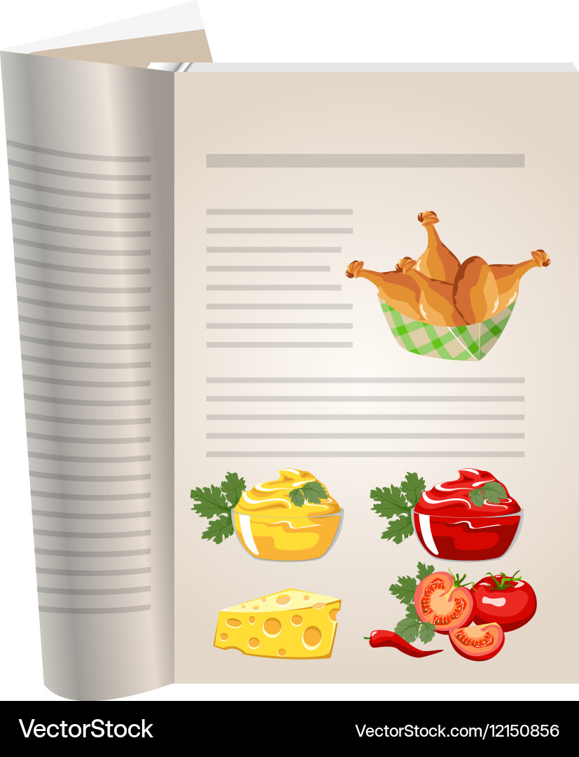 Template pages of a cookbook vector image