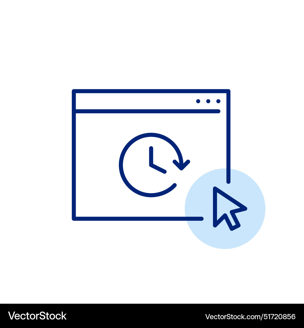 Web page clock and mouse click online booking Web page clock and mouse click online booking vector image