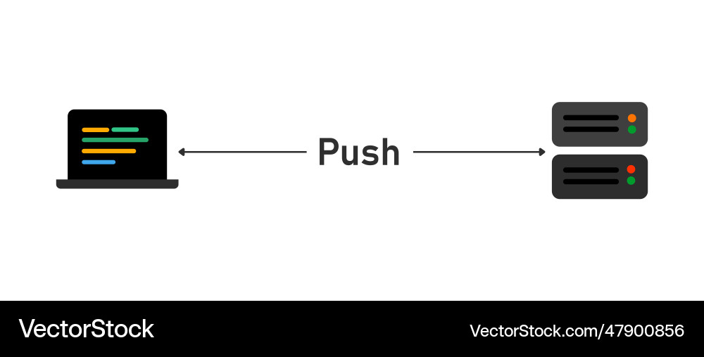 Websocket Push-Daten bidirektional für niedrige Latenz Websocket Push-Daten bidirektional für niedrige Latenz Vektorbild