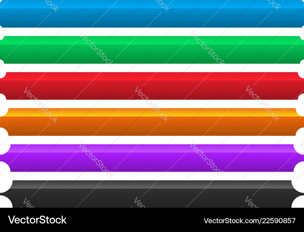 6 color button banner element with different 6 color button banner element with different vector image