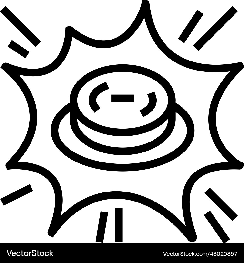 Alert button line icon Alert button line icon vector image
