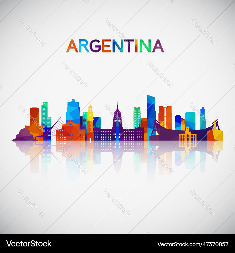 Argentinien Skyline Silhouette in bunt Argentinien Skyline Silhouette in bunt Vektorbild