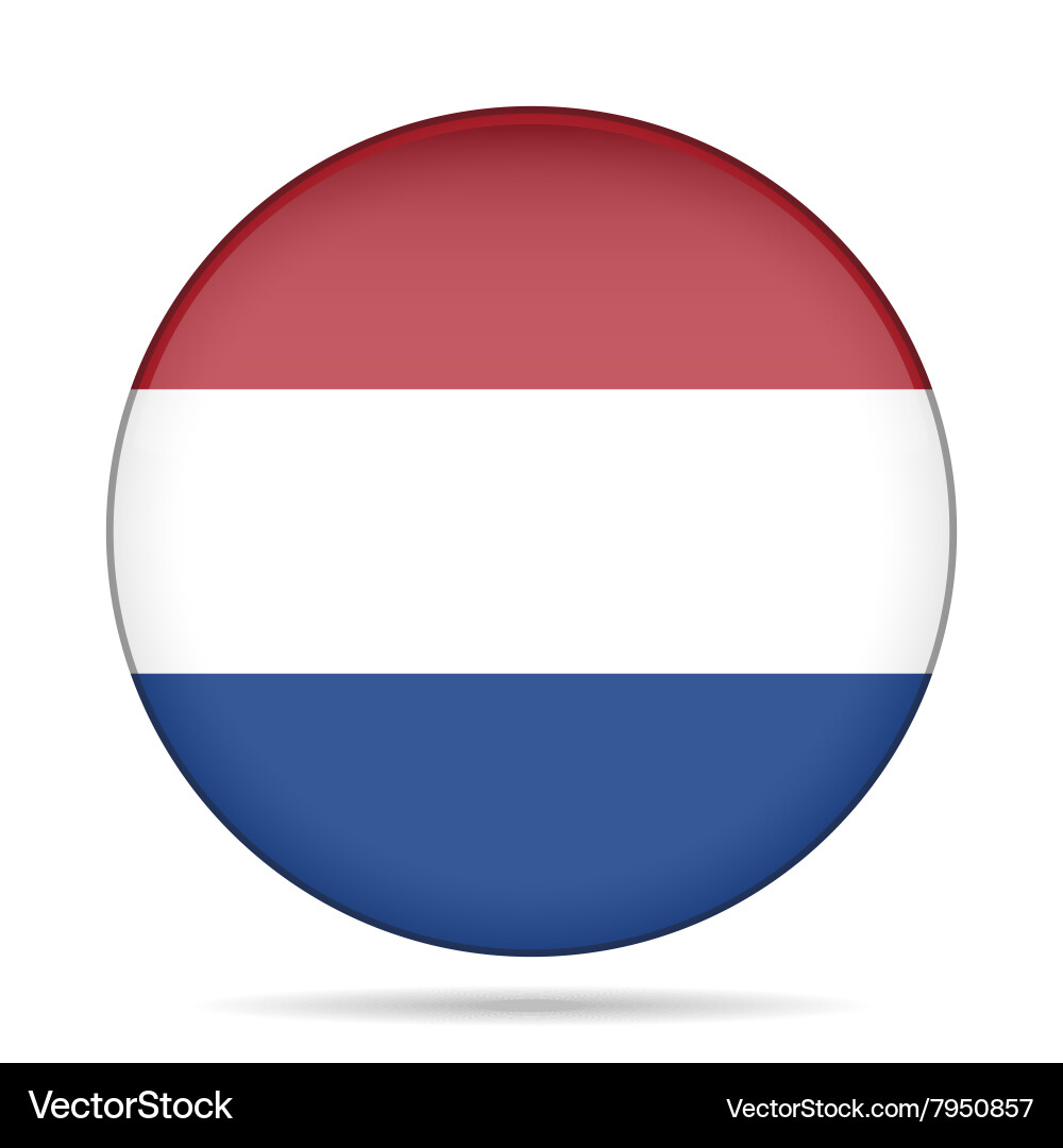 Button with flag of netherlands vector image