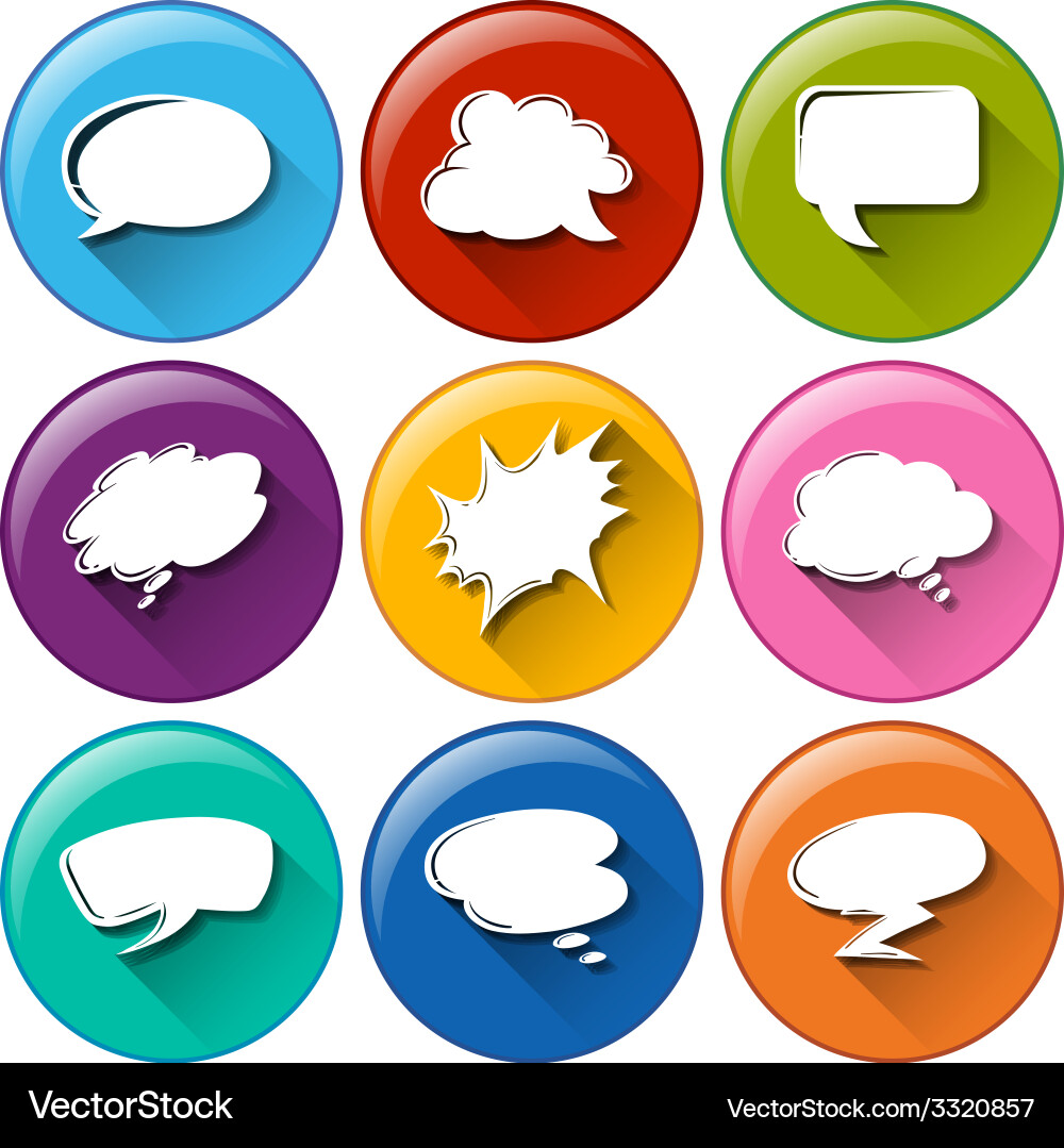 Callout Buttons with Speech Bubbles vector image