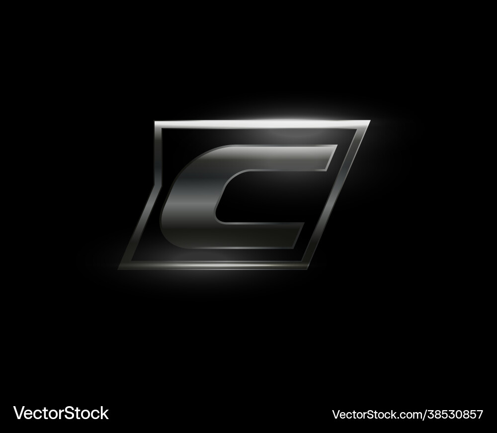 Carbon speed letter c logo dark matte metal Carbon speed letter c logo dark matte metal Vector Image