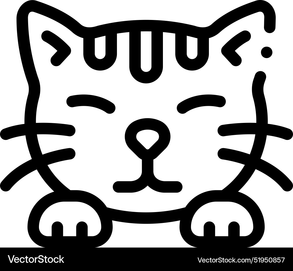 Cat icon thin linear style design isolated Vector Image