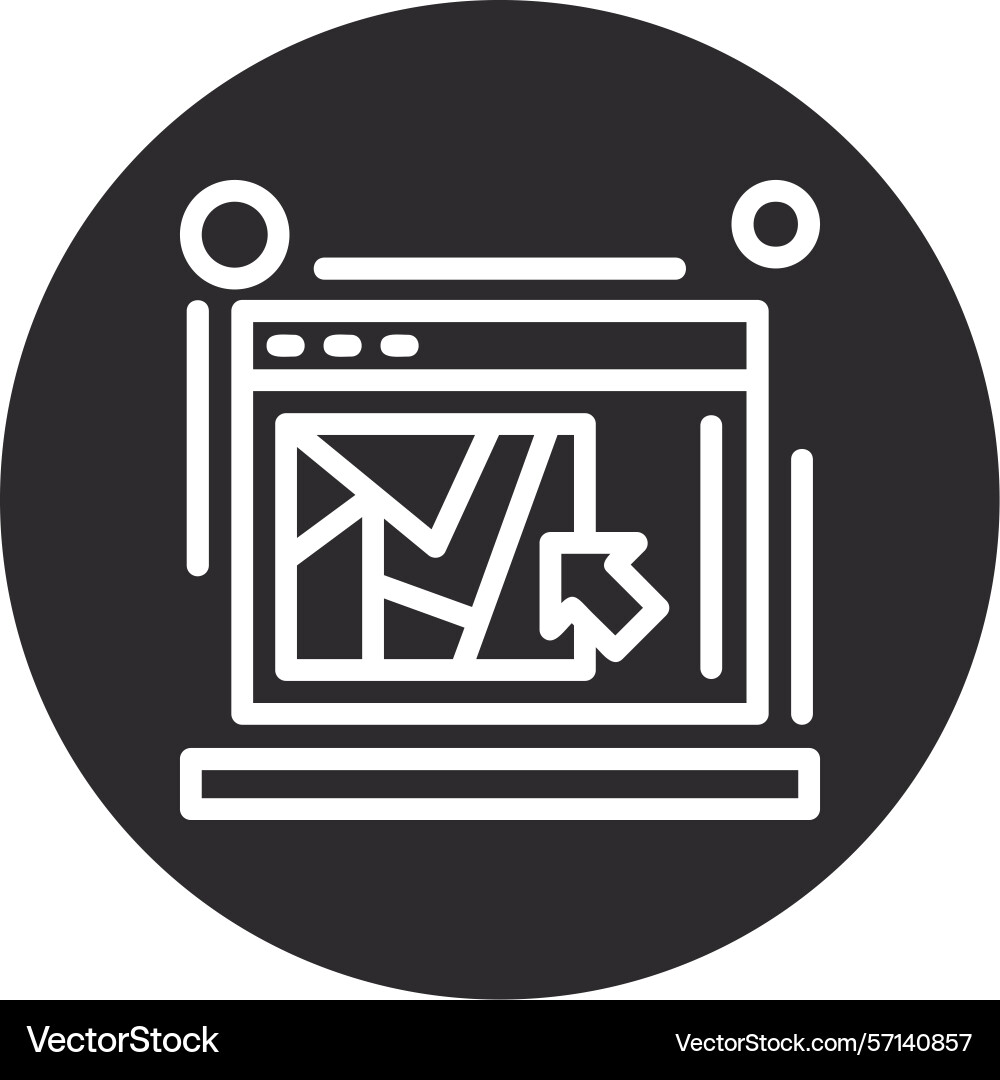 Click map inverted circle black Vector Image