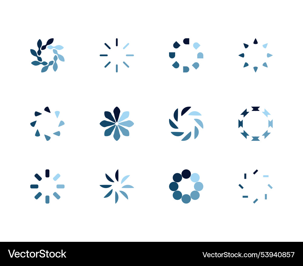 Collection loading bar status icon set of loaded vector image