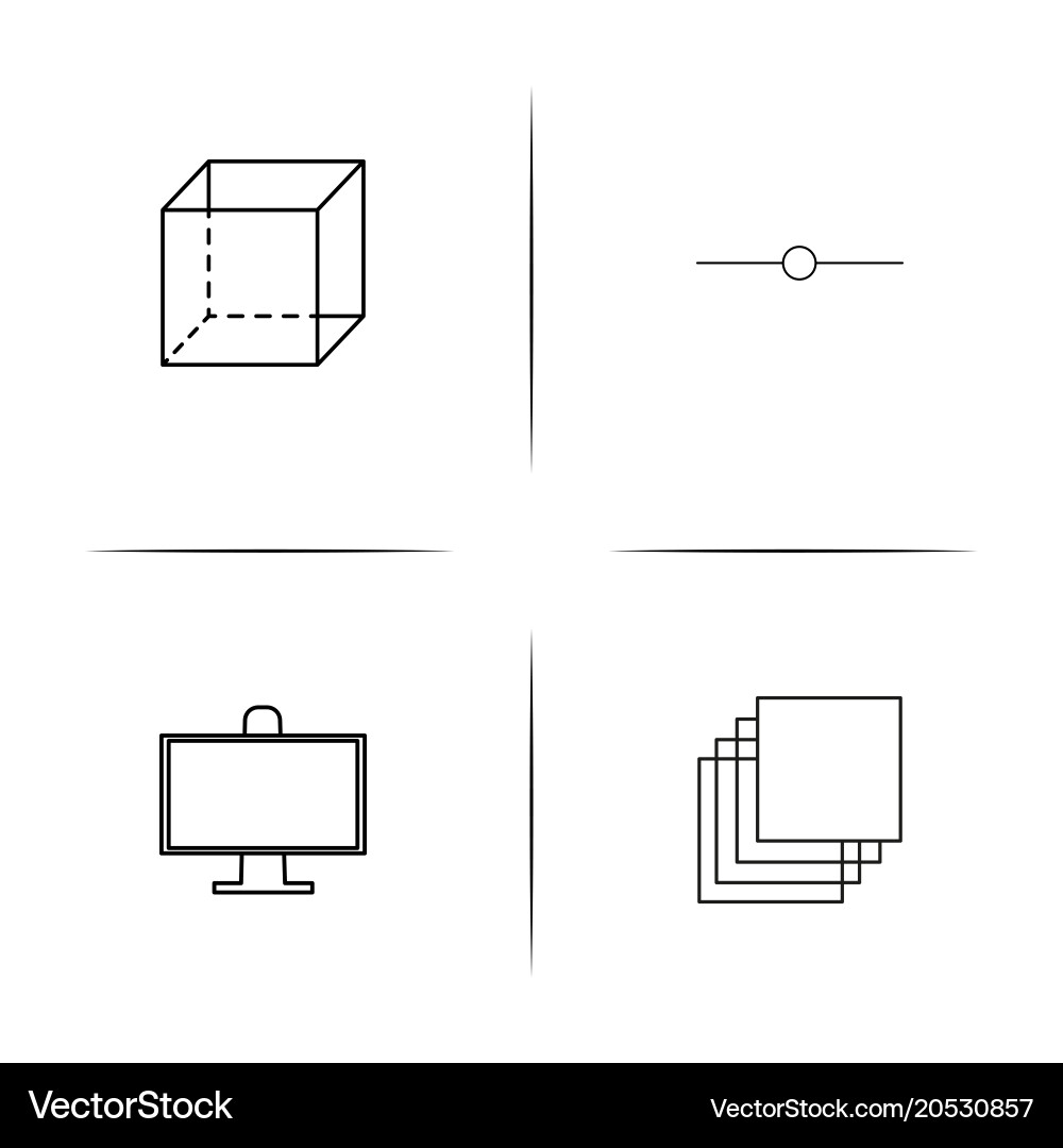Creative process and design simple linear icons Vector Image