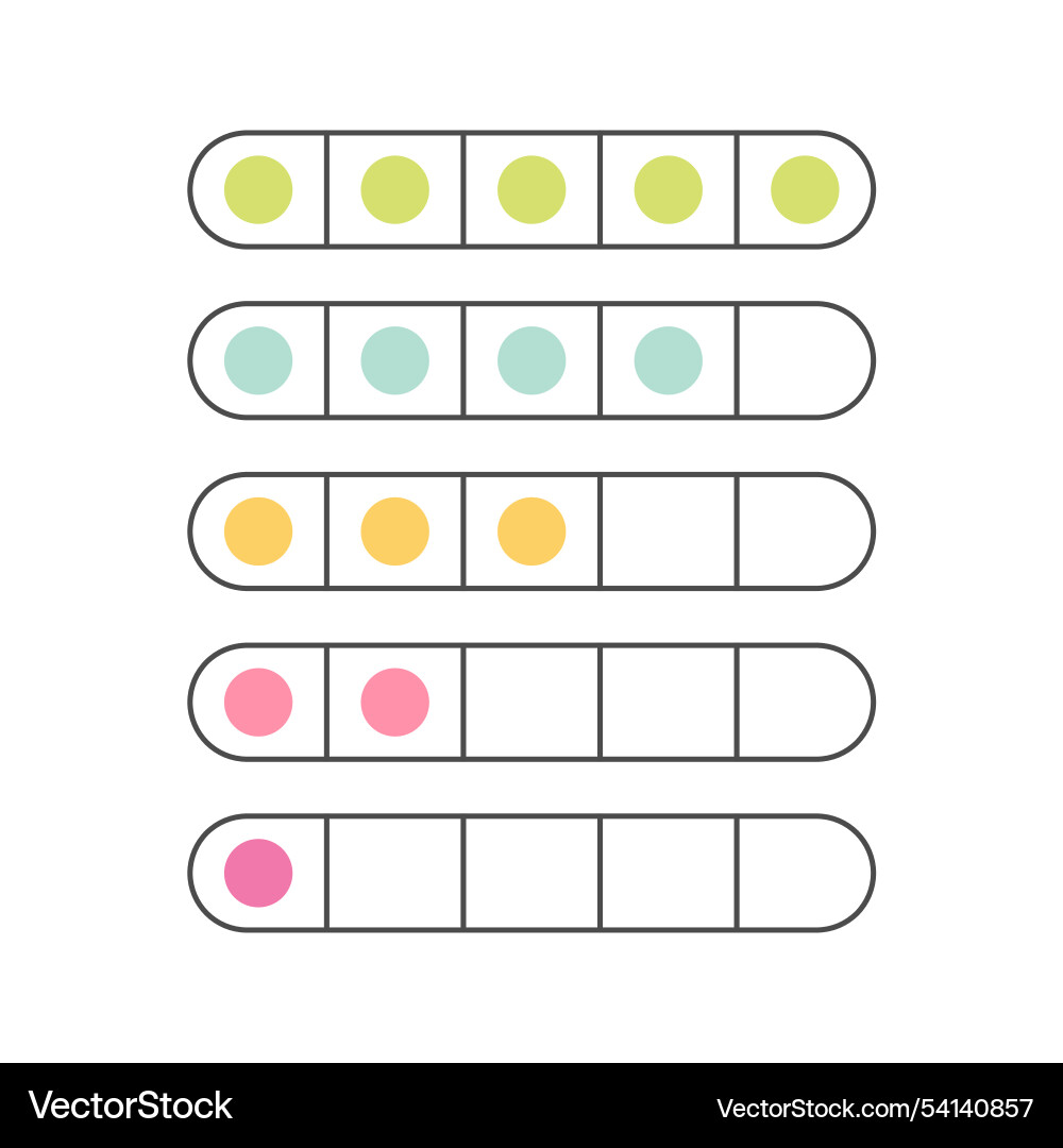 Feedback rating scale colored icons objects Feedback rating scale colored icons objects vector image