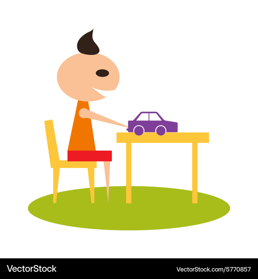 Flat with shadow icon and mobile application boy Vector Image