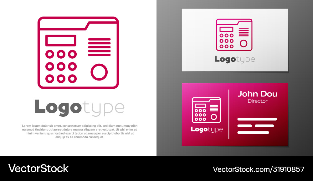 Logotype line house intercom system icon isolated Logotype line house intercom system icon isolated vector image