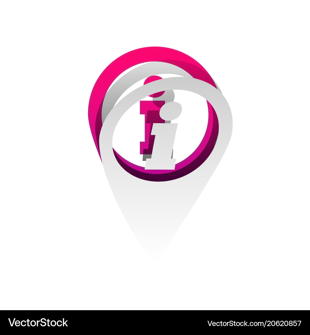 Map pointer with information sign Map pointer with information sign vector image