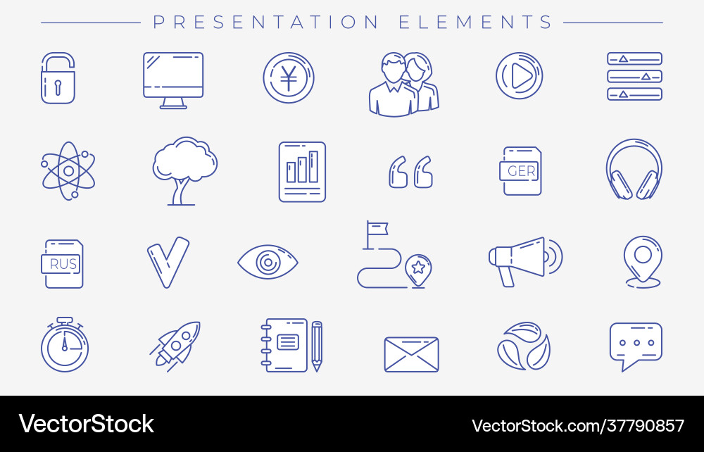 Presentation elements concept line style Presentation elements concept line style vector image