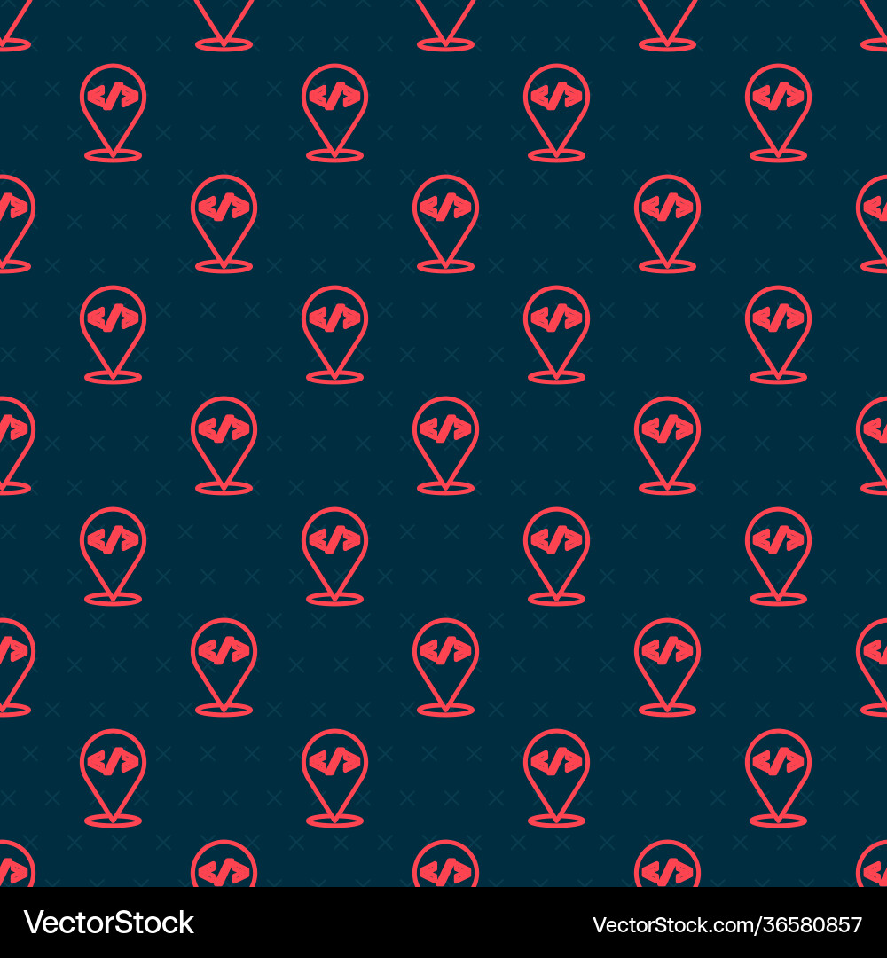 Red line web design and front end development icon Red line web design and front end development icon vector image